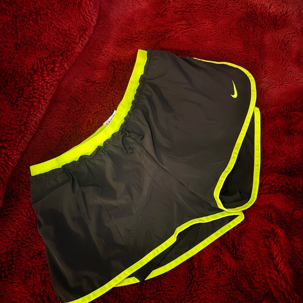 Nike Dri-FIT Black and Neon Yellow Shorts